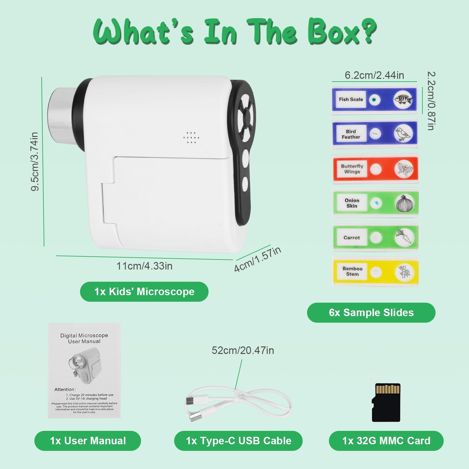 GBruno 3-in-1 Kids Microscope Camera Set