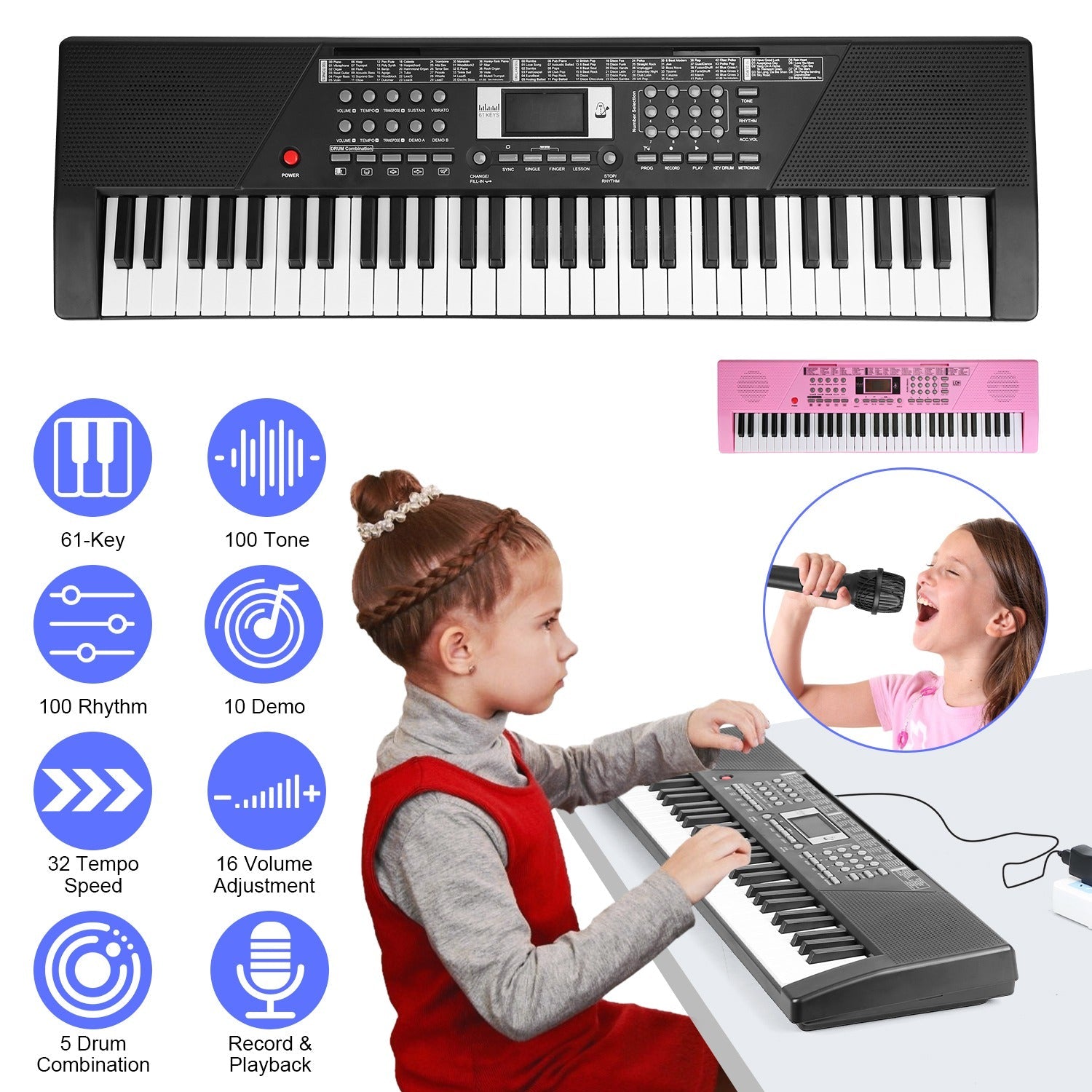 GBruno 61 Keys Digital Music Keyboard