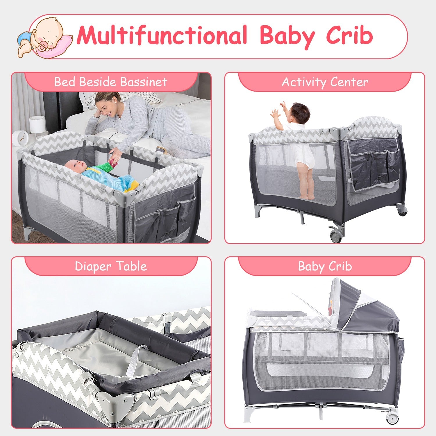 GBruno Portable Baby Crib