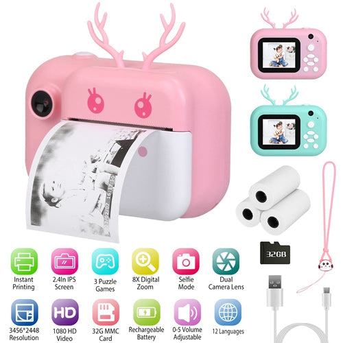GBruno Kids Instant Print Camera HD Video