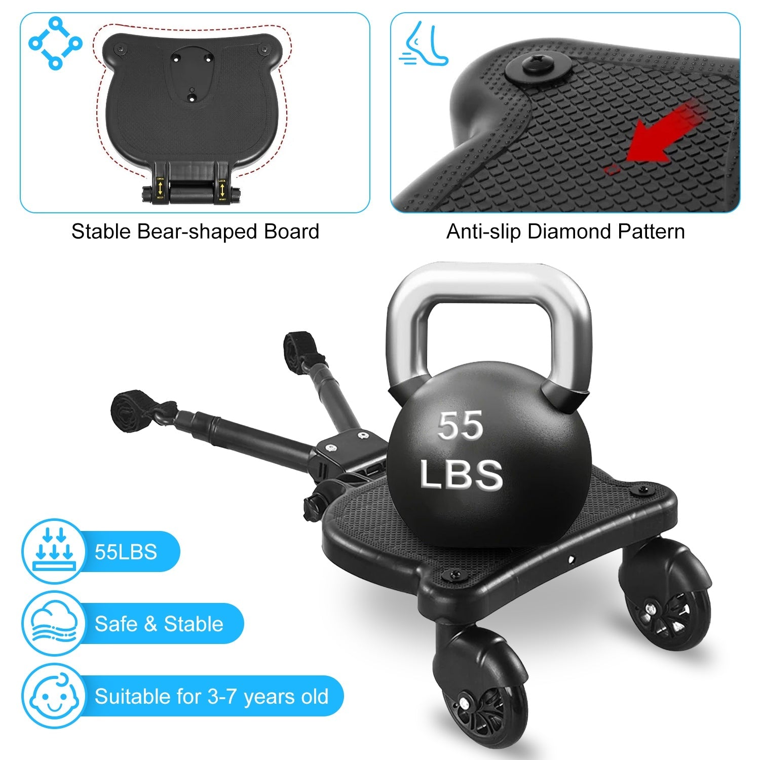 GBruno  2 In 1 Universal Stroller Board