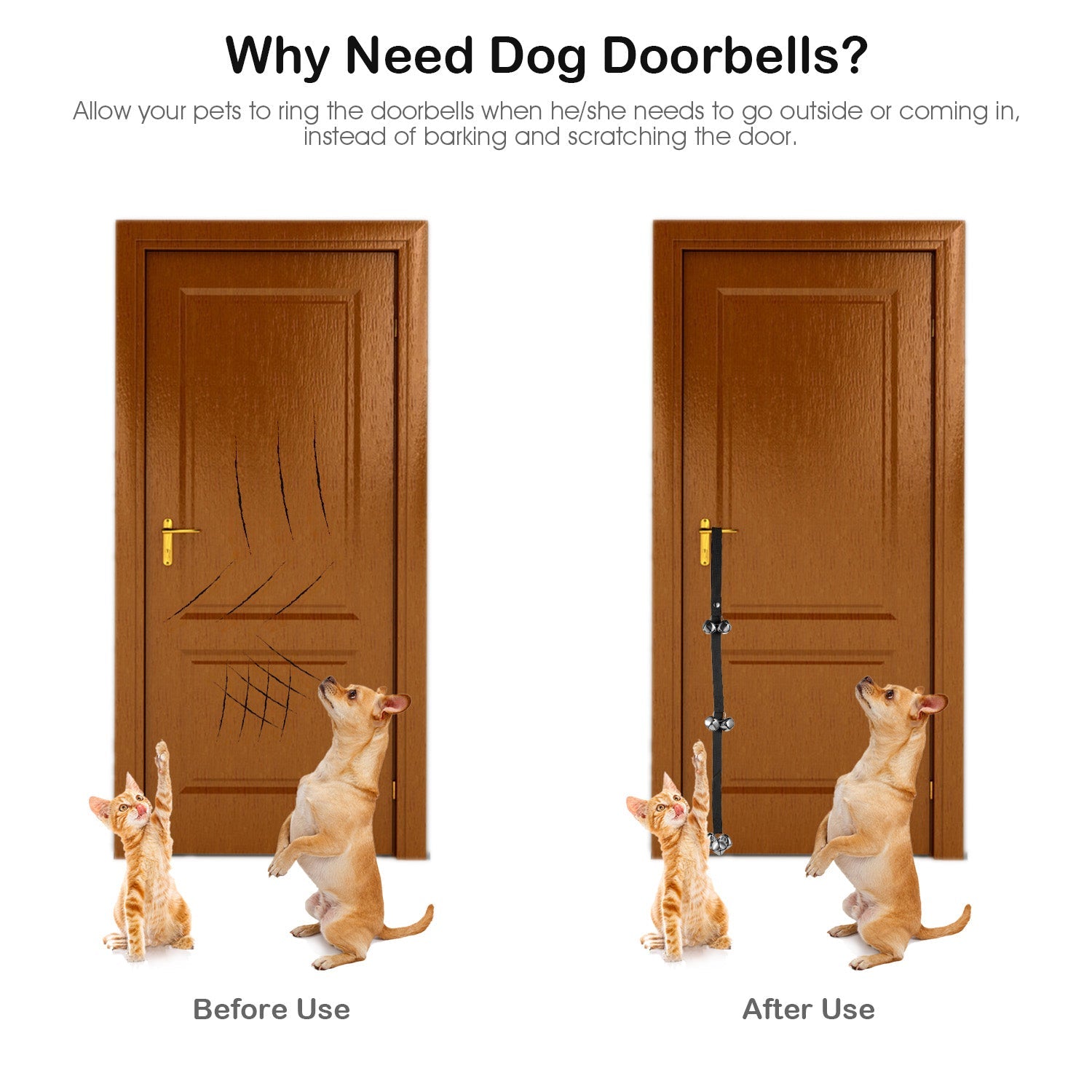 Dog Doorbells Adjustable Pet Doorbells