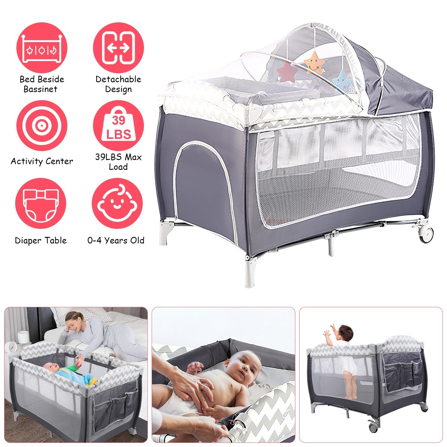 GBruno Portable Baby Crib