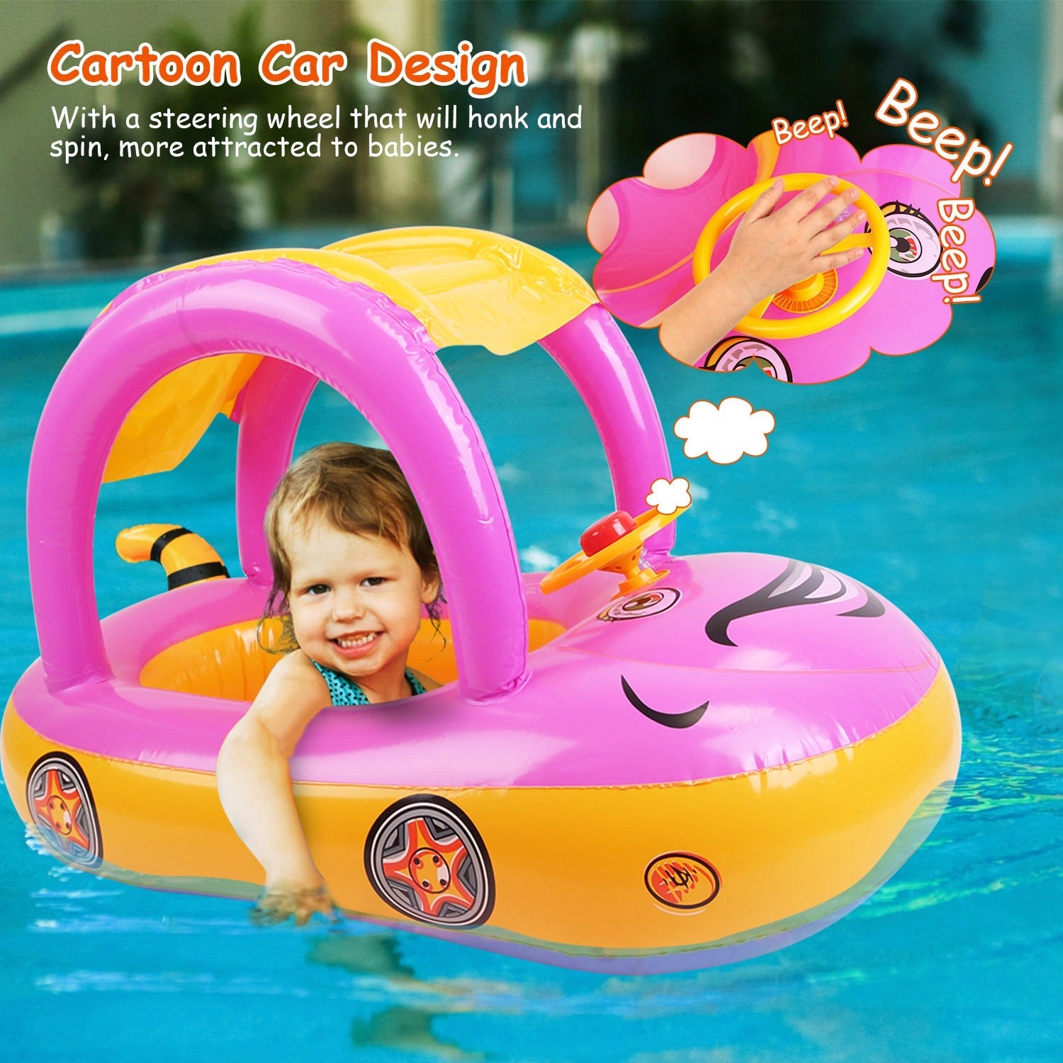 GBruno Baby Inflatable Pool Float Car