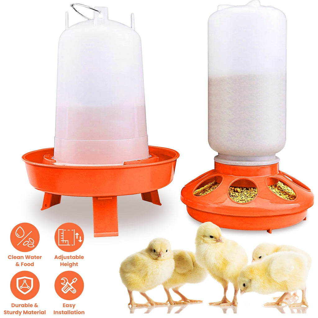 GBruno Chicken Feeder Waterer Set
