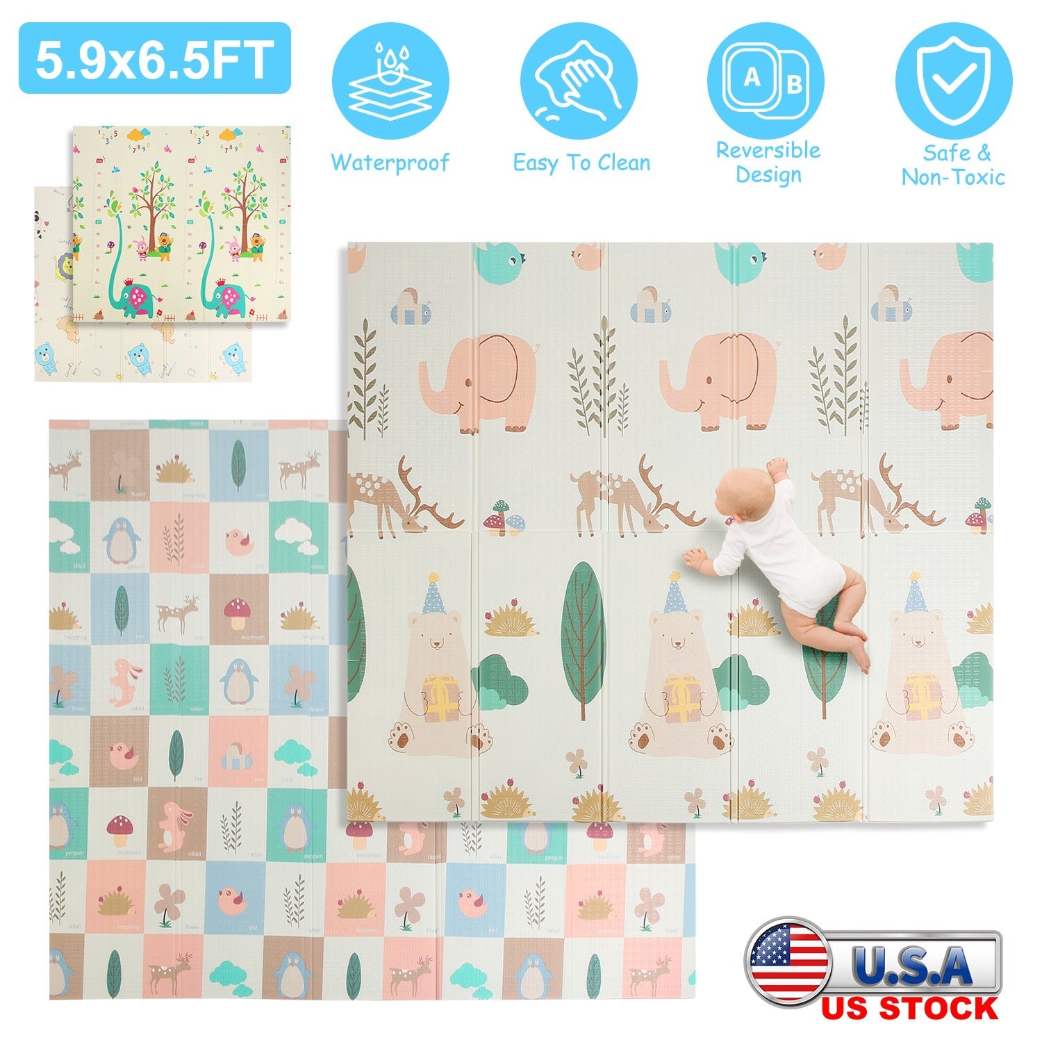 GBruno 5.9x6.5FT Foldable Baby Play Mat