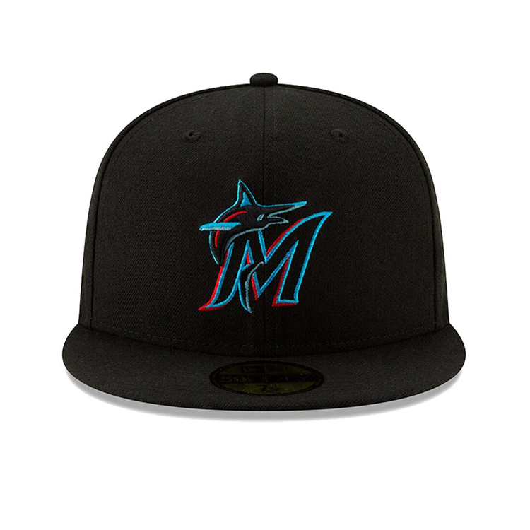 NEW ERA 59FIFTY AUTHENTIC COLLECTION MIAMI MARLINS ON-FIELD GAME HAT - BLACK 70456861