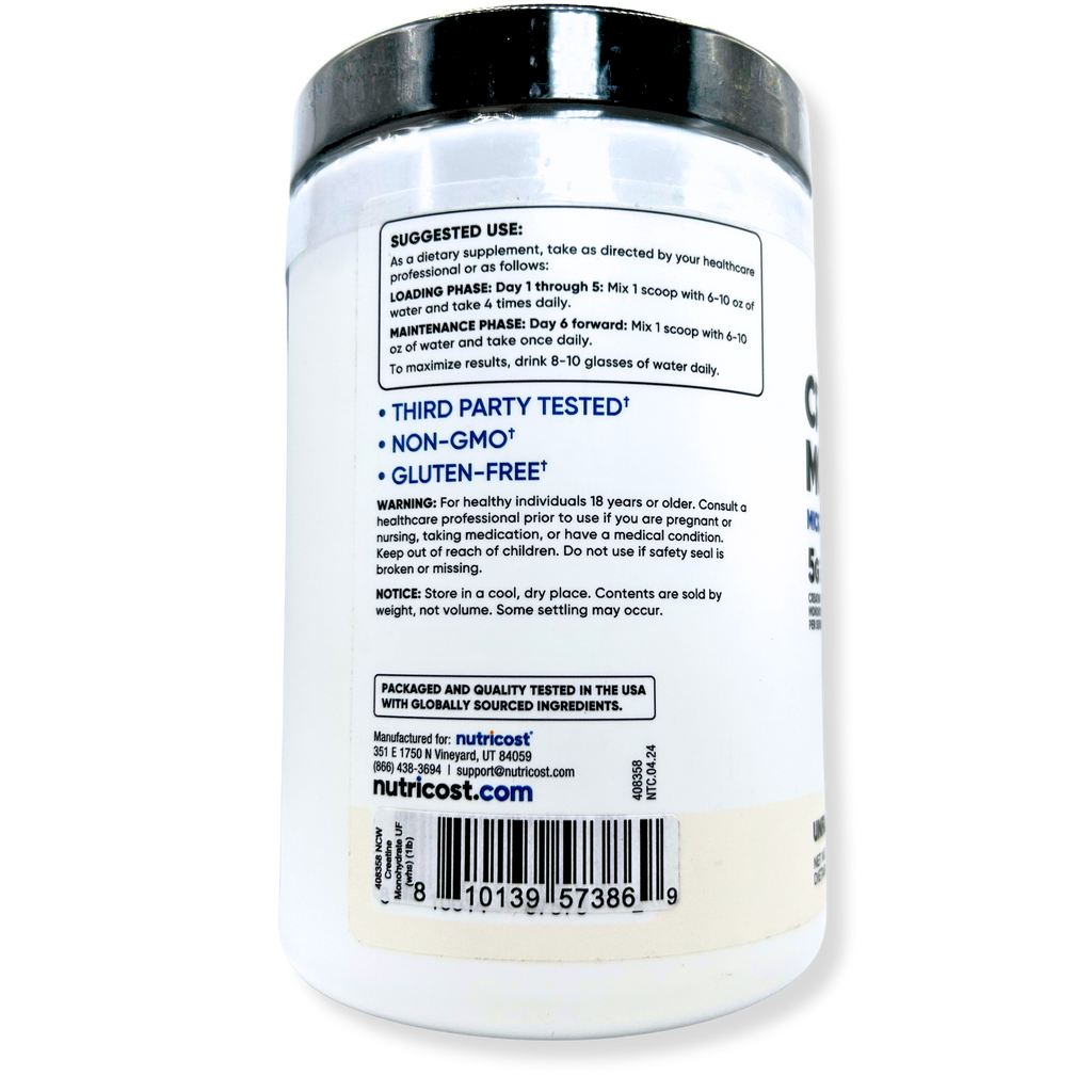 Nutricost Creatine Monohydrate Powder 5g – 1LB Unflavored