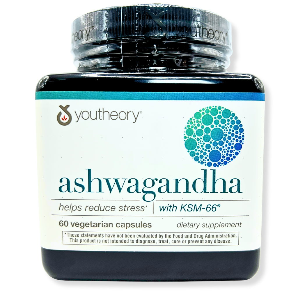 Youtheory Ashwagandha 1000mg – Stress Relief, Mood Support & Natural Energy – 60 Capsules